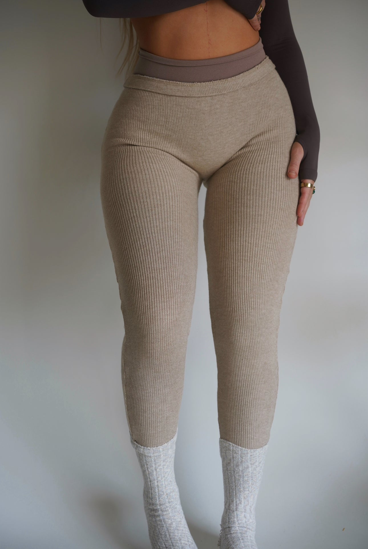 THE RIBBED KNIT LOUNGE PANTS · NATURYL