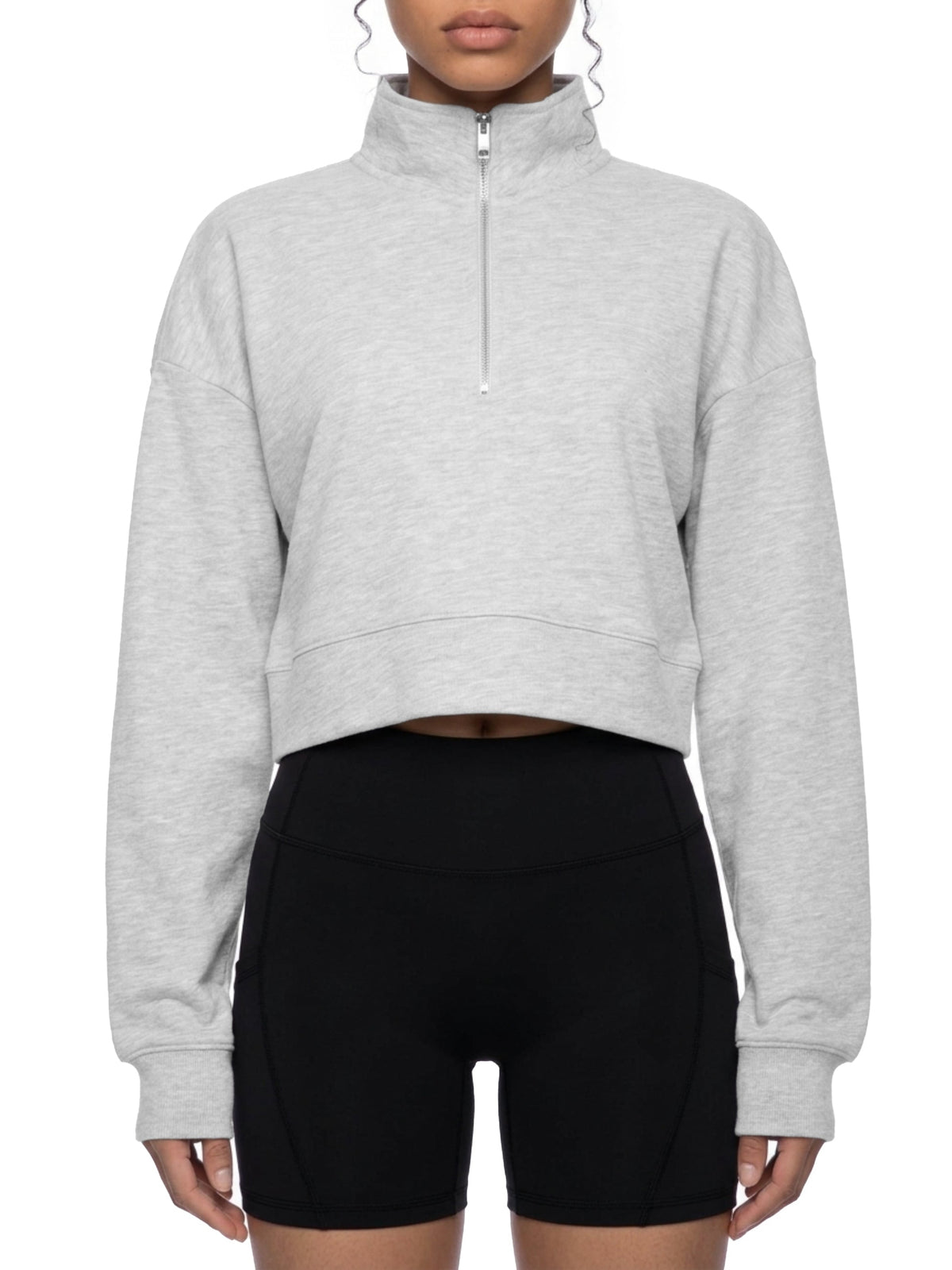 Crop Quarter-Zip Sweatshirt